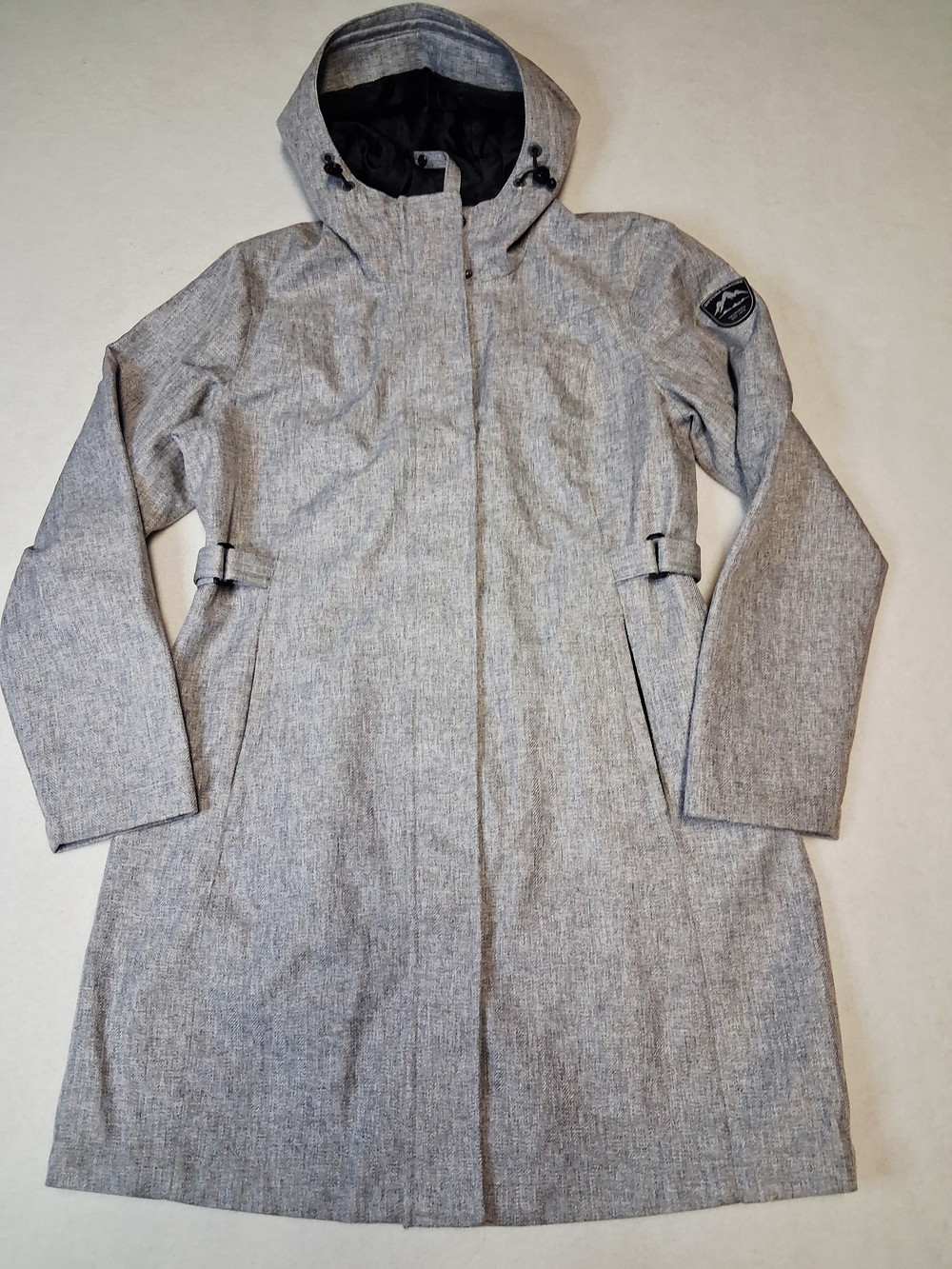 Light Grey Hooded Trench Coat - Women's Waterproof Long Coat